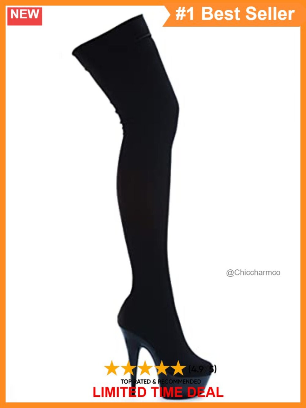 Thigh High Stretch Lycra Stiletto Platform Boot